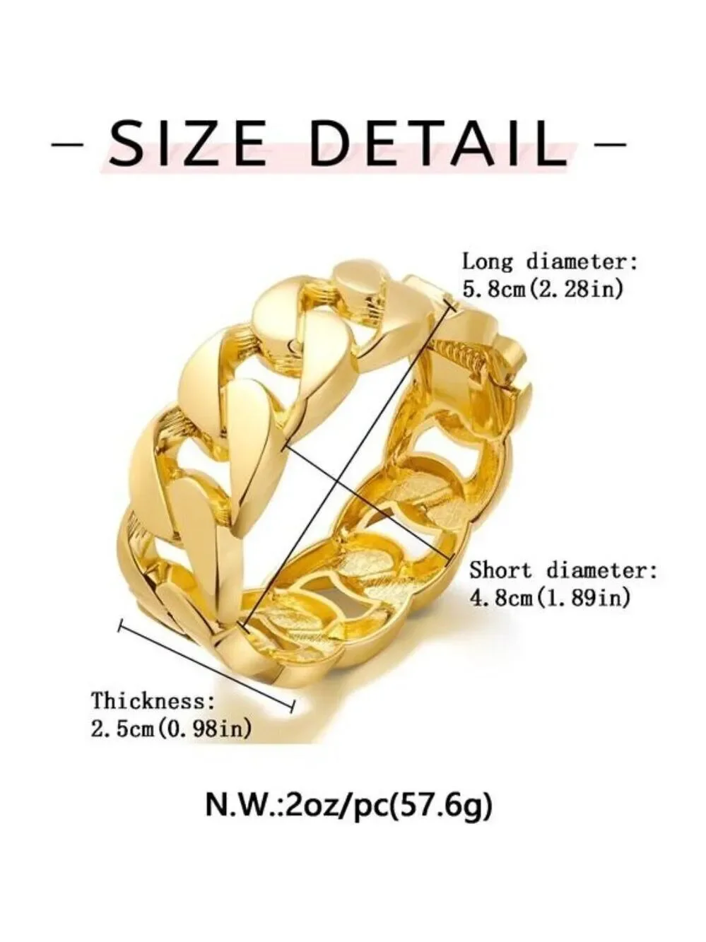 Chunky Gold Tone Bangle Bracelets for Women Thick Wide Hinged Cuff Bracelet